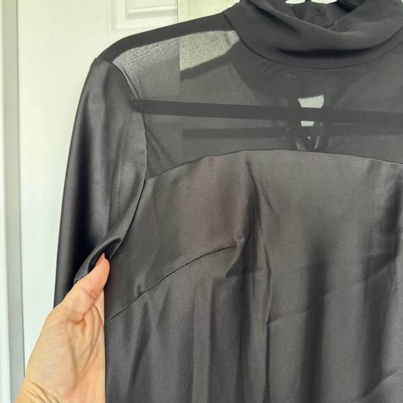 Daska Black Satin-Mesh Maxi Dress - Picture 10 of 10